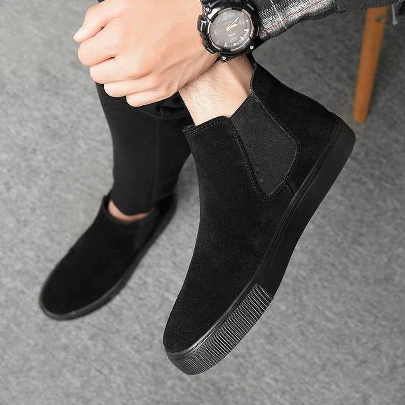 Muške Martin čizme od prave kože, srednje visine čizme, gumena potplat, prednje vezivanje, mrežasta unutarnja podstava