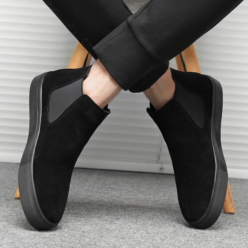 Muške Martin čizme od prave kože, srednje visine čizme, gumena potplat, prednje vezivanje, mrežasta unutarnja podstava