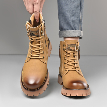 Martin čizme s fleec podstavom, srednja visina potkoljenice, klinasti potplat, prednje vezanje