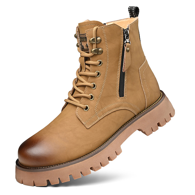 Martin čizme s fleec podstavom, srednja visina potkoljenice, klinasti potplat, prednje vezanje