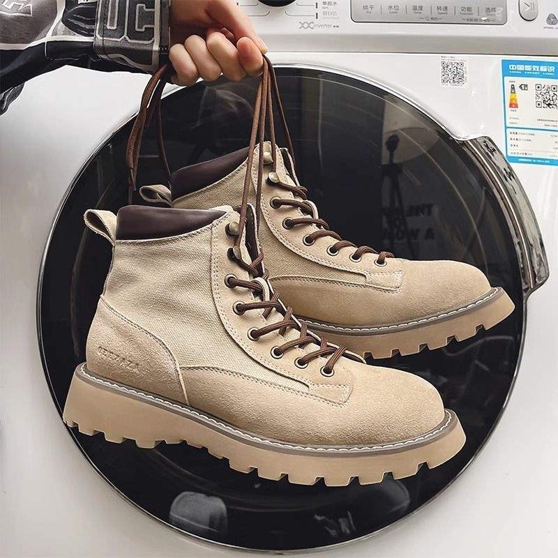 Pánske Martin topánky, britský štýl, hrubá podrážka, horný materiál mikrovláknová koža, vložka mikrovláknová koža, podrážka z gumy