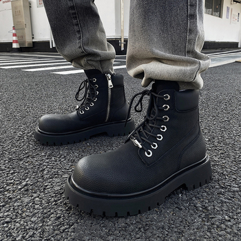 Martin topánky unisex, zimné turistické, zvršok zo zmesi materiálov s teľacou split kožou, gumová podrážka, vysoký holenný lem so zipsom