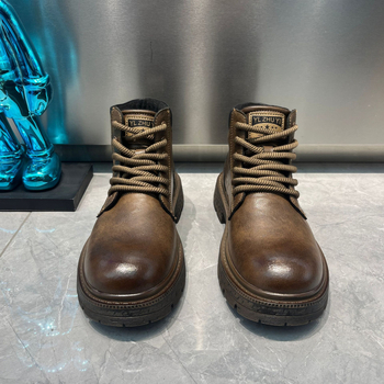 Pánske Martin topánky na zimu 2025 s vrchným dielom z velúru, britský retro štýl, protišmyková gumová podrážka, vnútorná časť z bavlny, textilná stielka