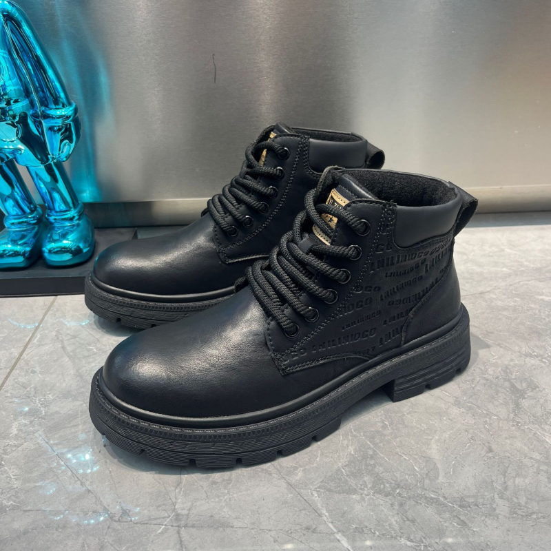 Pánske Martin topánky na zimu 2025 s vrchným dielom z velúru, britský retro štýl, protišmyková gumová podrážka, vnútorná časť z bavlny, textilná stielka