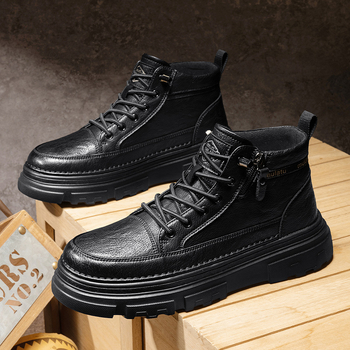 Gležnje Martin čizme, visoke zimske, gornji materijal od super vlakna, gumeni potplat, bočni zip, PU podstava, niski potpetica 1-3 cm