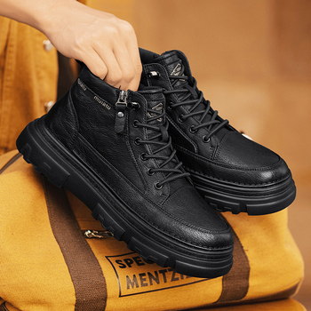 Gležnje Martin čizme, visoke zimske, gornji materijal od super vlakna, gumeni potplat, bočni zip, PU podstava, niski potpetica 1-3 cm