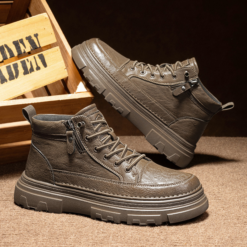 Gležnje Martin čizme, visoke zimske, gornji materijal od super vlakna, gumeni potplat, bočni zip, PU podstava, niski potpetica 1-3 cm