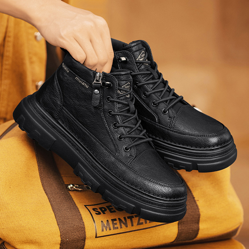 Gležnje Martin čizme, visoke zimske, gornji materijal od super vlakna, gumeni potplat, bočni zip, PU podstava, niski potpetica 1-3 cm