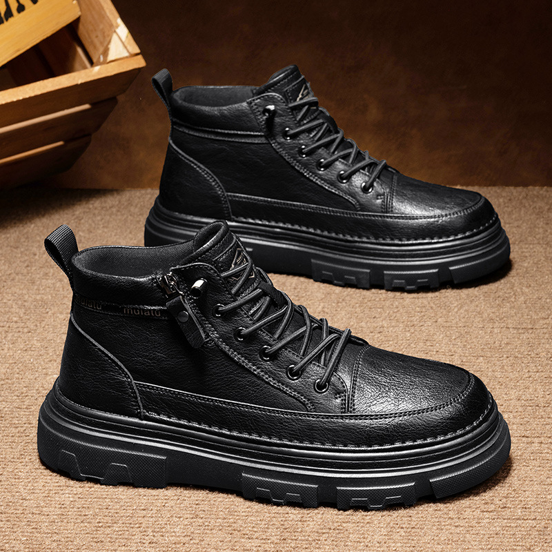 Gležnje Martin čizme, visoke zimske, gornji materijal od super vlakna, gumeni potplat, bočni zip, PU podstava, niski potpetica 1-3 cm