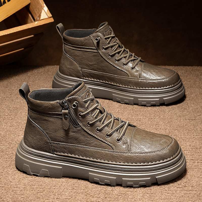 Gležnje Martin čizme, visoke zimske, gornji materijal od super vlakna, gumeni potplat, bočni zip, PU podstava, niski potpetica 1-3 cm