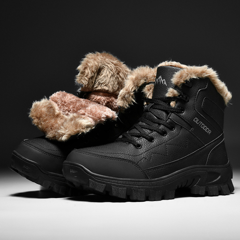 Muške zimske Martin čizme s plišastom podstavom, PU gornji dio, gumena potplata, vodootporne, protuklizne.