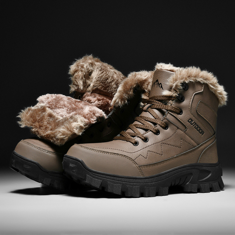 Muške zimske Martin čizme s plišastom podstavom, PU gornji dio, gumena potplata, vodootporne, protuklizne.