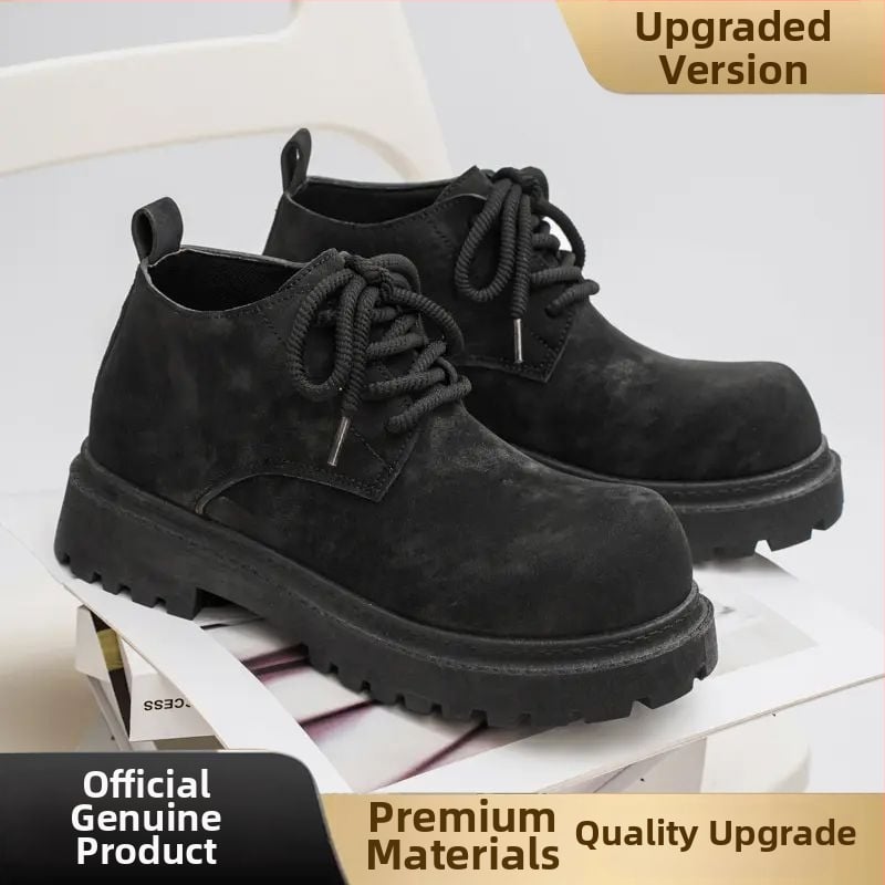 Muške Martin čizme, britski retro stil za jesen-zimu, debela potplat, niski peta 1–3 cm, gornji dio od više materijala, PVC potplat, PU koža, bez podstavke