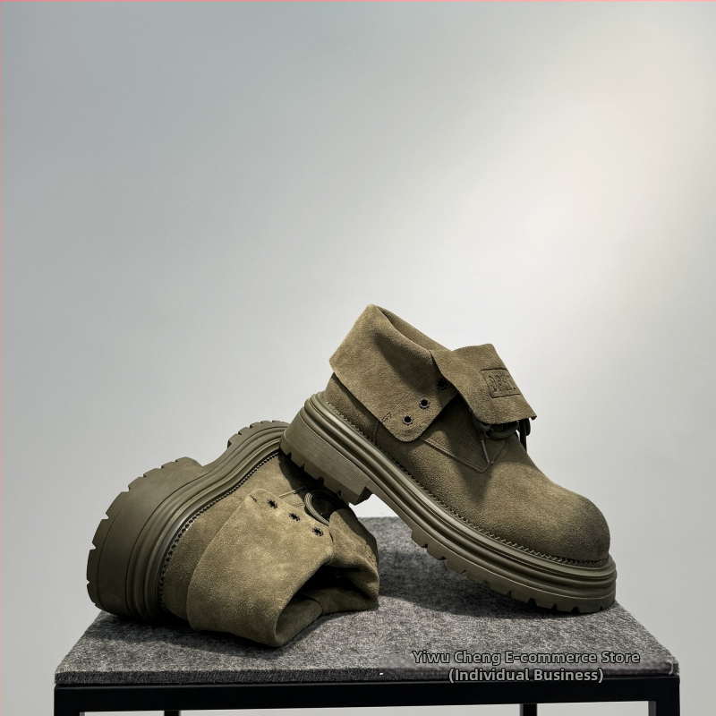 Muške Martin čizme, vezanje, visoke, retro izgreban izgled, gornji dio od kravljeg velura, gumeni potplat, zimski model