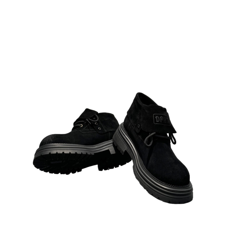 Muške Martin čizme, vezanje, visoke, retro izgreban izgled, gornji dio od kravljeg velura, gumeni potplat, zimski model