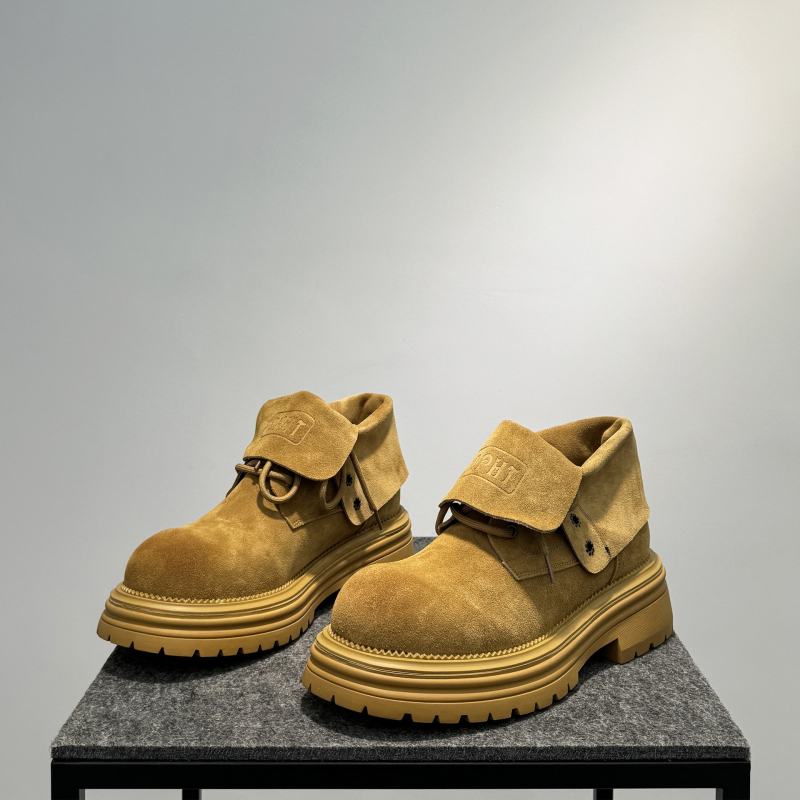 Muške Martin čizme, vezanje, visoke, retro izgreban izgled, gornji dio od kravljeg velura, gumeni potplat, zimski model