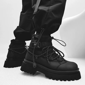 Martin topánky, japonský štýl, vrchná časť z viacerých materiálov, pánske, pre mladých 18–40 rokov.