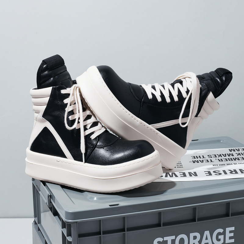 Unisex vysoké čižmy z umelej PU kože, podrážka z gumovej peny, vysoký shaft, okrúhla špička, zapínanie na šnúrky vpredu