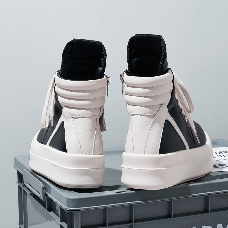 Unisex vysoké čižmy z umelej PU kože, podrážka z gumovej peny, vysoký shaft, okrúhla špička, zapínanie na šnúrky vpredu