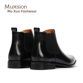 Muttsion Chelsea bateliai, karvių oda, šilta vyriška avalynė, britiškas stilius