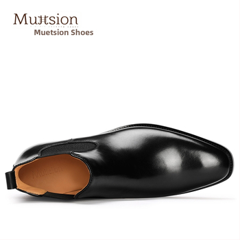 Muttsion Chelsea bateliai, karvių oda, šilta vyriška avalynė, britiškas stilius