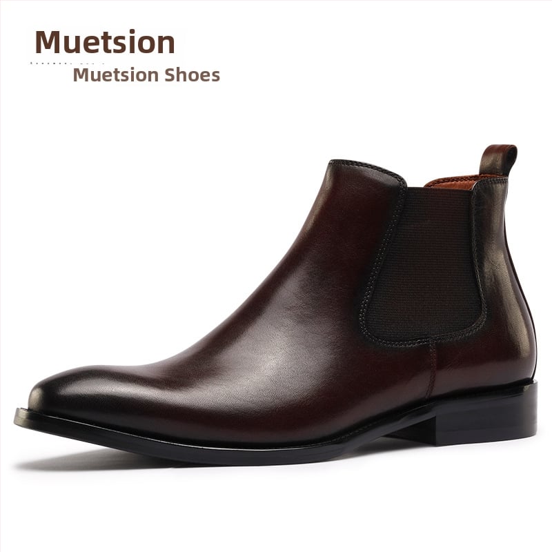 Muttsion Chelsea bateliai, karvių oda, šilta vyriška avalynė, britiškas stilius