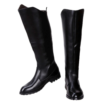 Muške viteške čizme: visok shaft, oštar vrh, stražnji zatvarač, srednji potpetica 3–5 cm, PU gornji dio