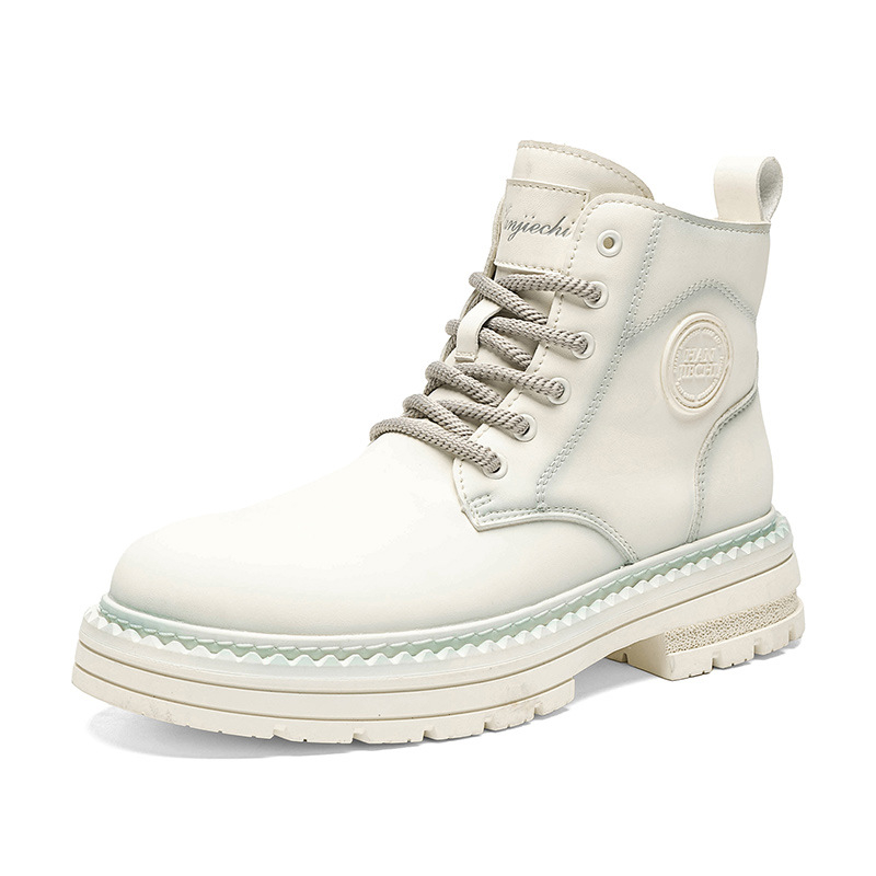 Martin μποτς για τον χειμώνα 2025 — (microfiber upper, mid-calf height, side zipper, sheepskin lining, thick anti-slip rubber sole)