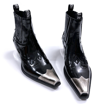 Batai su geležiniu nosimi, storu gumos padu, mikropluošto odos viršus, unisex punk Chelsea trumpi batai rudenai