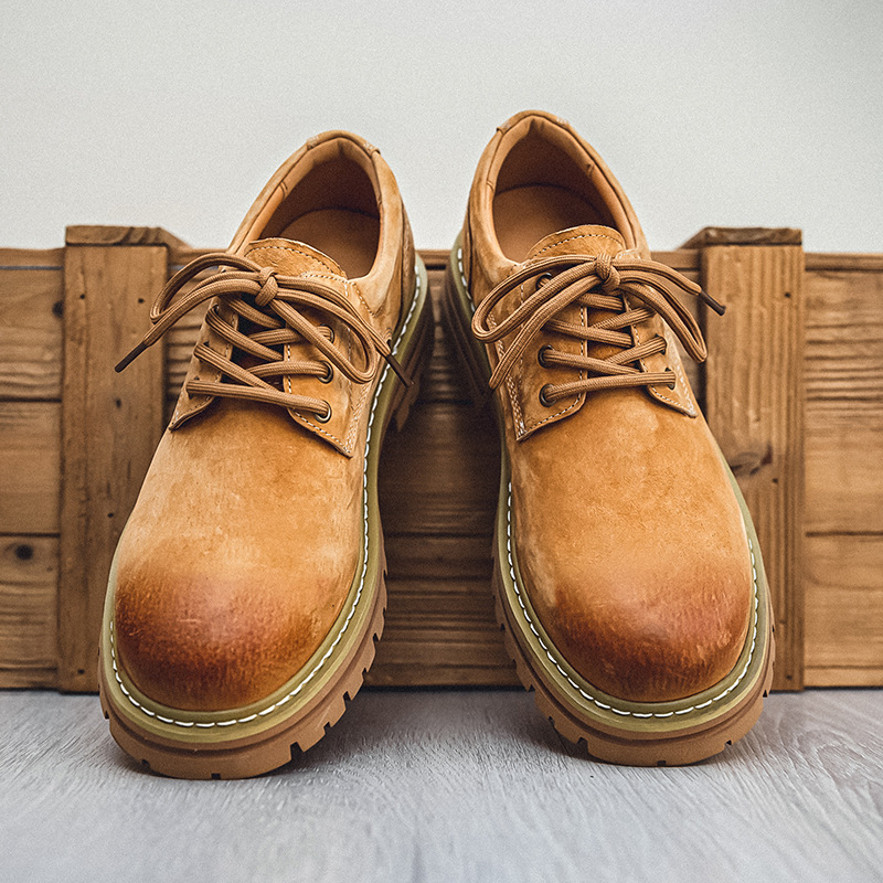 Muške radne čizme Martin, vamp od svinjske kože, PU ulošak, niski dio čizme, 1–3 cm peta, retro stil