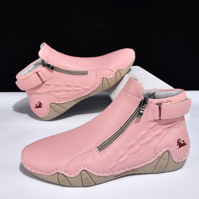 Ghete Martin cu căptușeală din blană artificială, fermoar lateral, partea superioară din microfibră, siluetă joasă