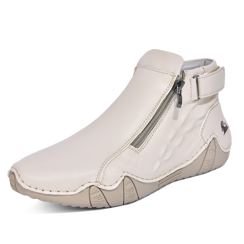 Ghete Martin cu căptușeală din blană artificială, fermoar lateral, partea superioară din microfibră, siluetă joasă