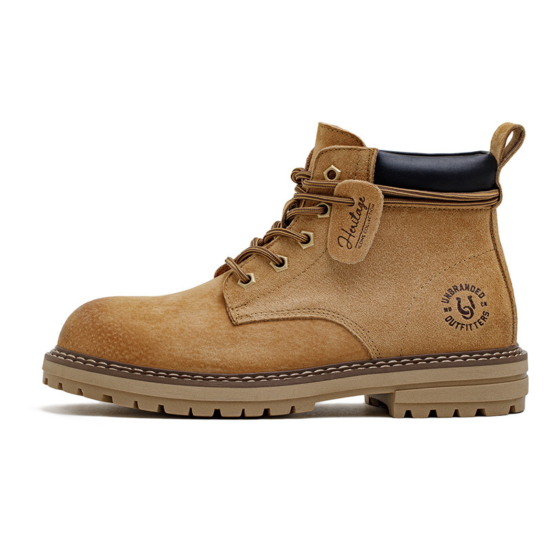 Muške Martin čizme srednje visine, casual outdoor stil; gornji dio: pig split leather i sintetička koža; potplat: guma; visina čizme: srednja; unutarnja podstava od vune i shearling