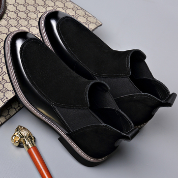 Martin čizme s flis podstavom, slip-on, Chelsea stil; gornji dio nubuk teleće kože, podstava od pamuka, taban PU, gumeni potplat, niski peta 1–3 cm