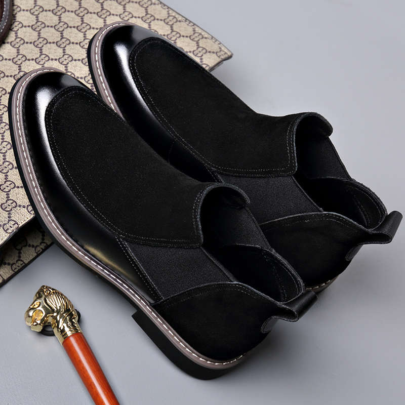Martin čizme s flis podstavom, slip-on, Chelsea stil; gornji dio nubuk teleće kože, podstava od pamuka, taban PU, gumeni potplat, niski peta 1–3 cm