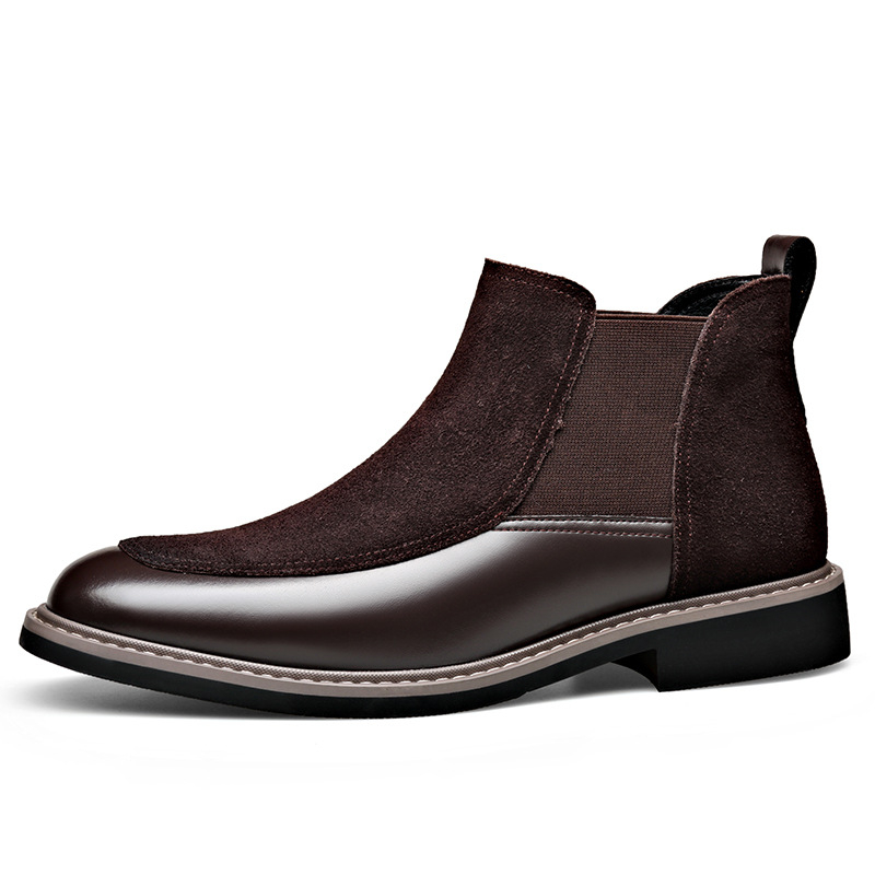 Martin čizme s flis podstavom, slip-on, Chelsea stil; gornji dio nubuk teleće kože, podstava od pamuka, taban PU, gumeni potplat, niski peta 1–3 cm