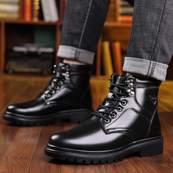 Muške Martin čizme, visokih gornji dio od kože, gumeni potplat, unutrašnjost od vune i kašmira, fleksi ulošci, protuklizni, zimsko izdanje 2024