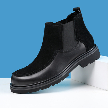 Unisex Chelsea čizme, zimske s fleec podstavkom, britanski stil, gumena potplat, PU ulozak