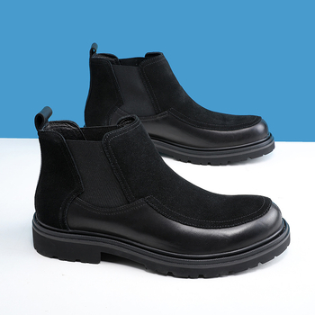 Unisex Chelsea čizme, zimske s fleec podstavkom, britanski stil, gumena potplat, PU ulozak