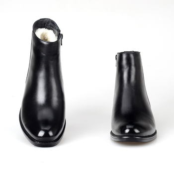 Ghete Martin pentru bărbați, iarnă, partea superioară din piele naturală, căptușeală din lână, talpă din cauciuc