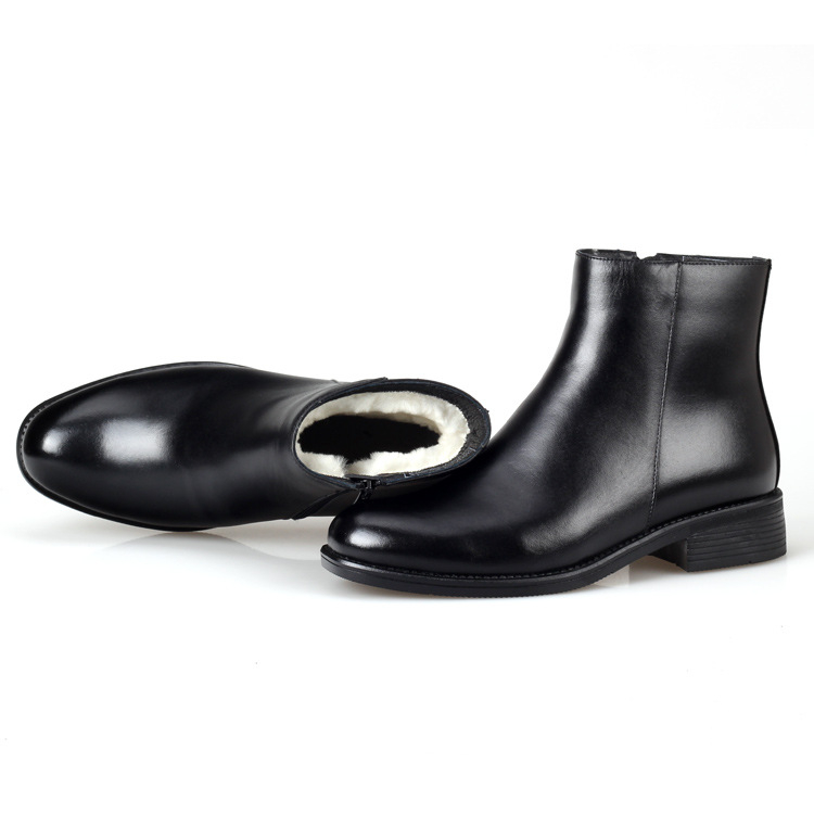 Ghete Martin pentru bărbați, iarnă, partea superioară din piele naturală, căptușeală din lână, talpă din cauciuc