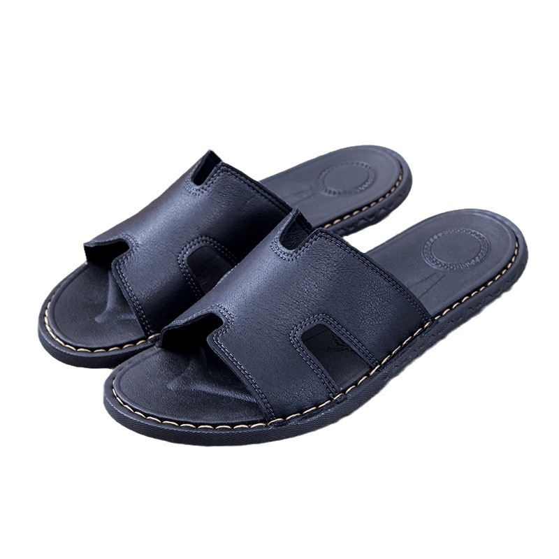 Muške japanke od sintetičke kože - gornji dio od sintetičke kože, đon PVC, casual stil, Jubufan