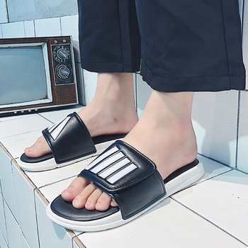 Unisex PVC flip-flop papuče s protukliznom mekom sole, plažne sandale za odrasle s Velcro zatvaranjem