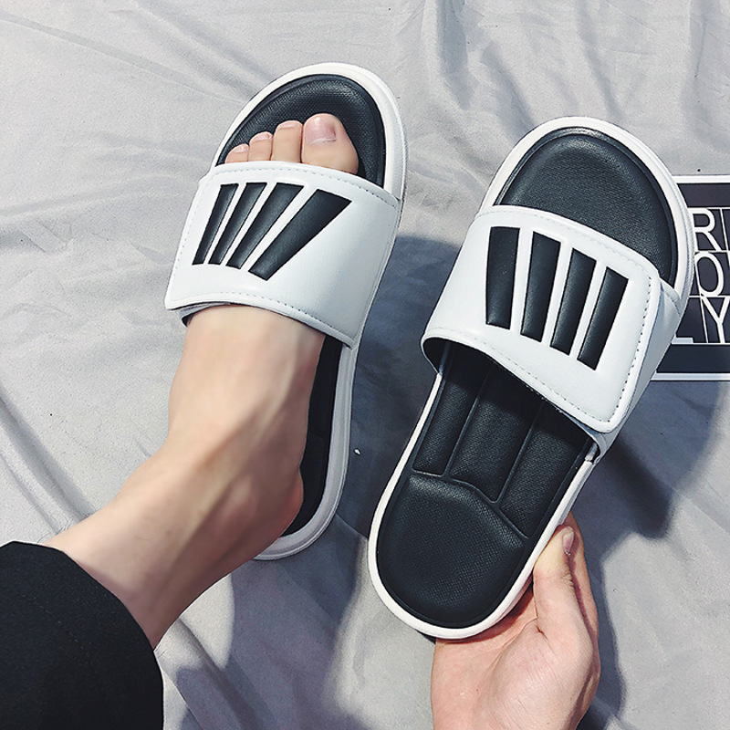 Unisex PVC flip-flop papuče s protukliznom mekom sole, plažne sandale za odrasle s Velcro zatvaranjem