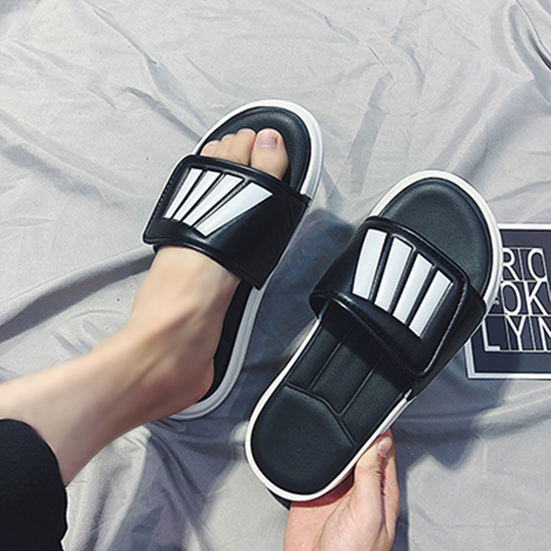 Unisex PVC flip-flop papuče s protukliznom mekom sole, plažne sandale za odrasle s Velcro zatvaranjem