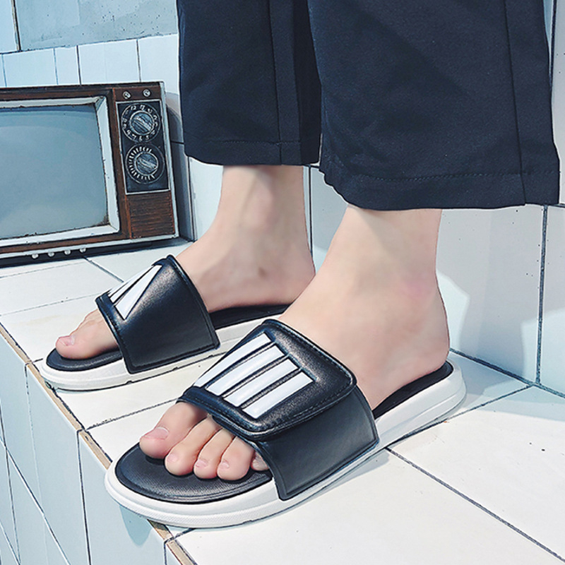 Unisex PVC flip-flop papuče s protukliznom mekom sole, plažne sandale za odrasle s Velcro zatvaranjem