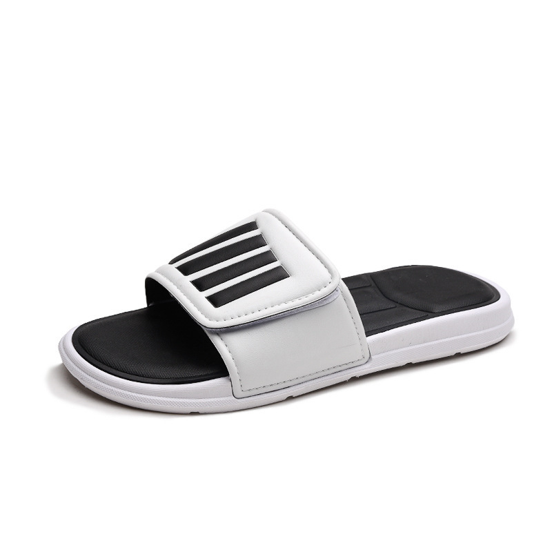 Unisex PVC flip-flop papuče s protukliznom mekom sole, plažne sandale za odrasle s Velcro zatvaranjem
