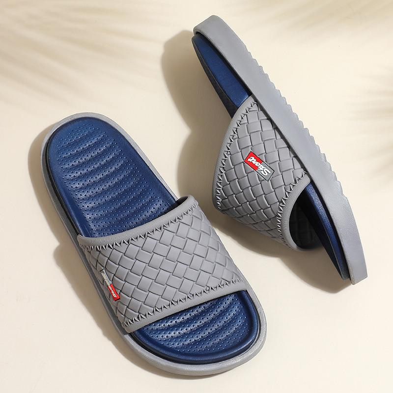 Șlapi pentru bărbați, partea superioară din piele artificială, talpă EVA, stil leisure, vară 2025