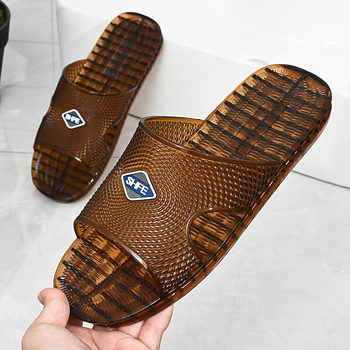 Papuci de interior din PVC pentru bărbați, uz zilnic, slip-on, partea superioară PVC, talpă din PVC turnată, lansare primăvara 2025