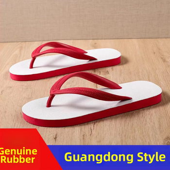 Meeste kummist flip-flopid plastikust ülemusega, libisemisvastase paksu tallaga, kerged randasandaalid